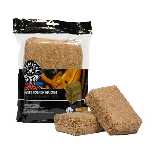 Chemical Guys Workhorse Premium Applicator, Tan 2-Pack Mic28402 1