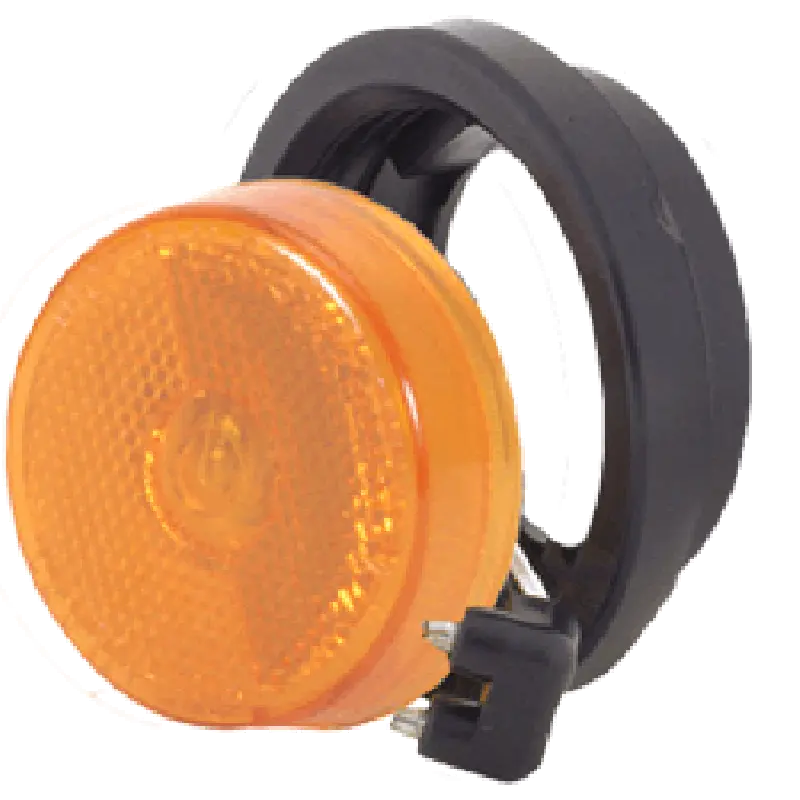Sealed 2-1/2" Marker Light: Reflex Lens W/ Grommet - Amber Or Red 1