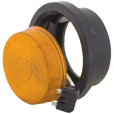 Sealed 2-1/2" Round Marker W/ Recessed Grommet - Amber Or Red Reflex Lens 1