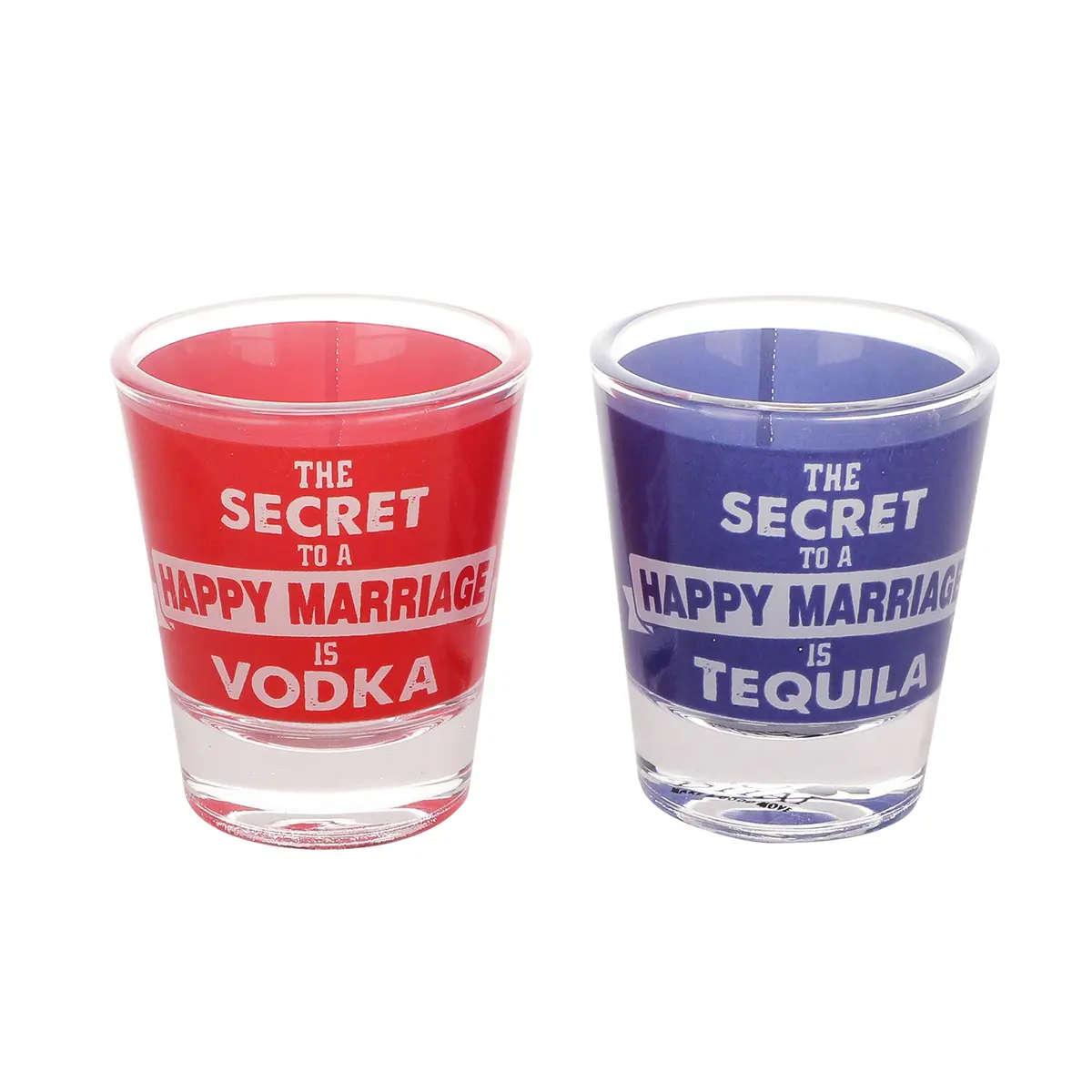 Happy Marriage Glass Set Of 2 1