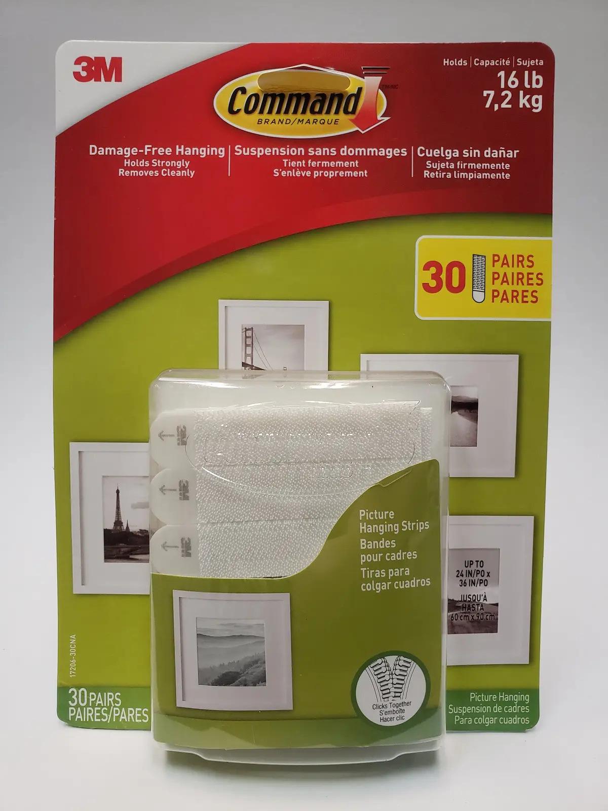3M Command - Picture Hanging Strips - Lg - 30Pk 1