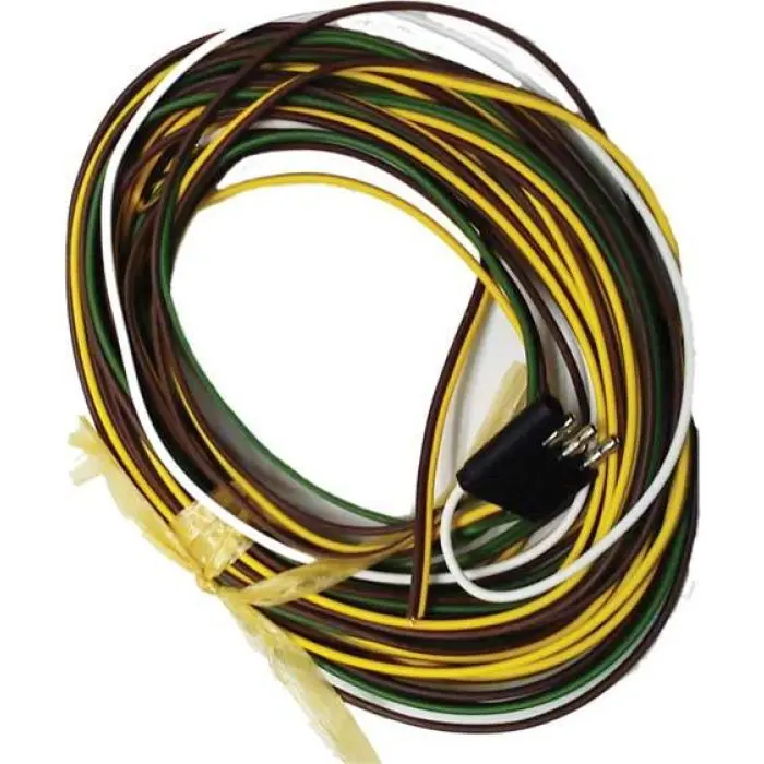 Trailer Wire Harness With 4-Way Flat Connector, 25′ Hot Wires And 30″ Ground Wire 1