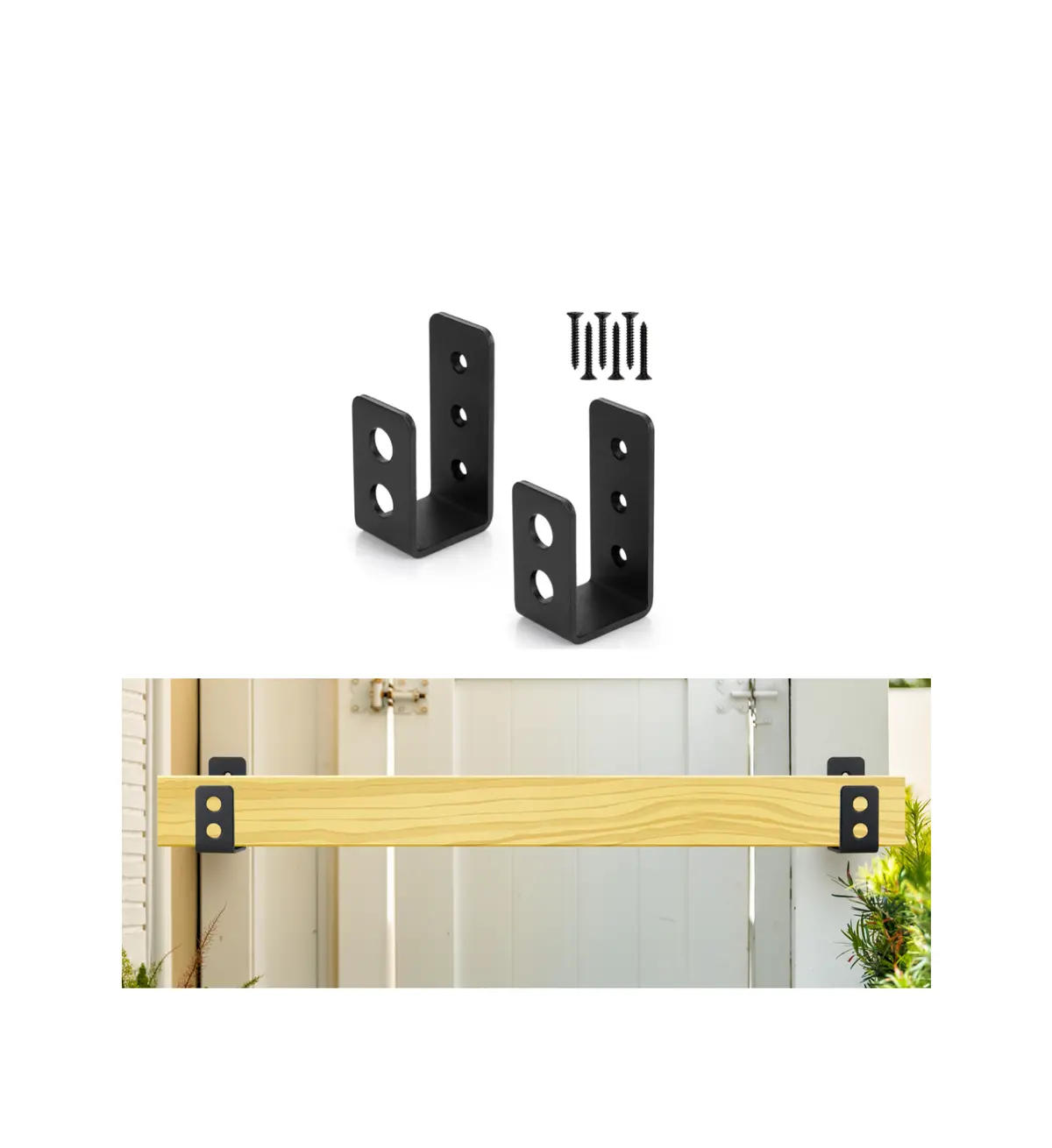 Best Door Barricade Brackets (2 Pcs) Structure Steel U Bracket For 2 By 4 Lumber For Door Reinforcement. 1