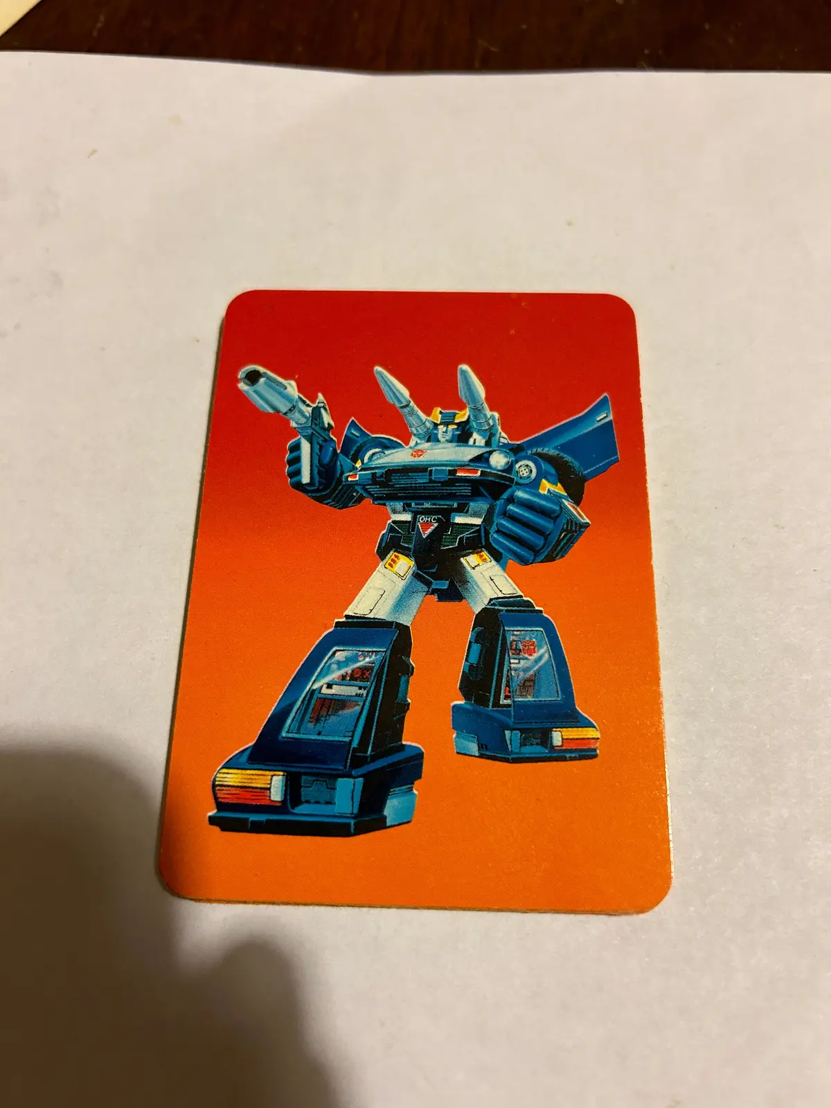 Tf G1 Milton Bradley Action Card #3 Bluestreak 1