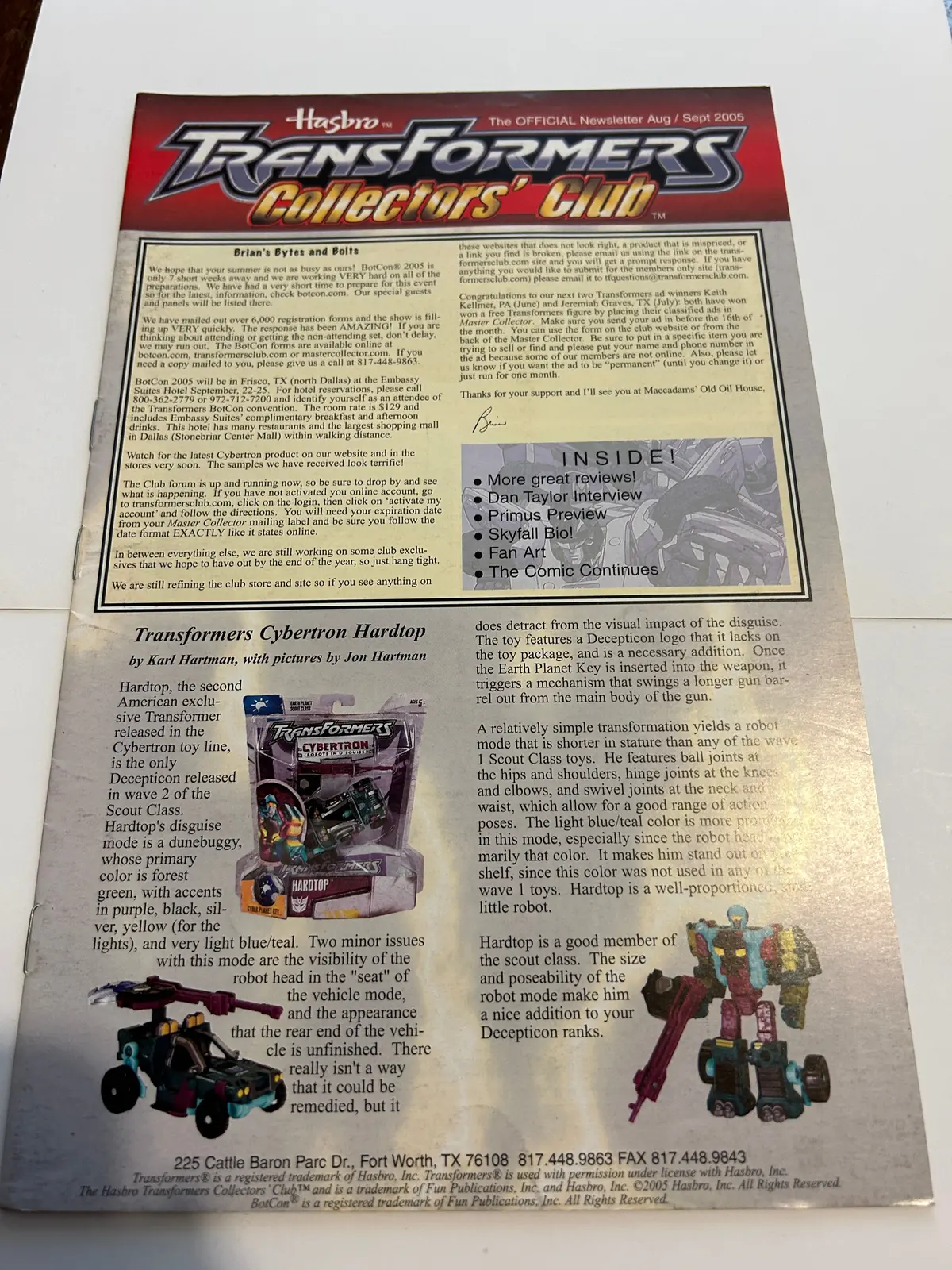 Tf Botcon / Tfcc Membership Mailer #04 1
