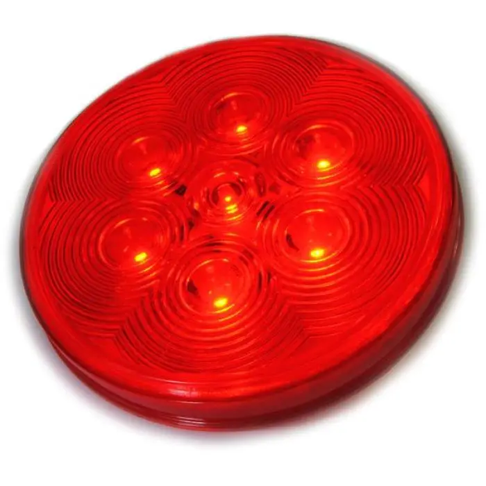 4" Round Led Stop/Tail/Turn W/ Grommet And Pigtail, 7 Diodes, Amber Or Red 1