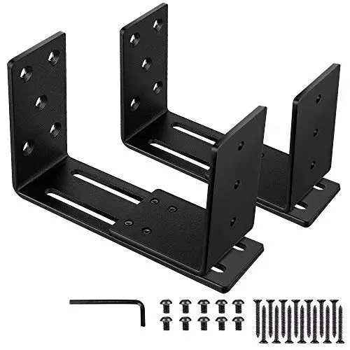 Adjustable Door Barricade Brackets (2Pcs)-Steel U Bracket For Outswing And Inswing Doors Or Gates. 1