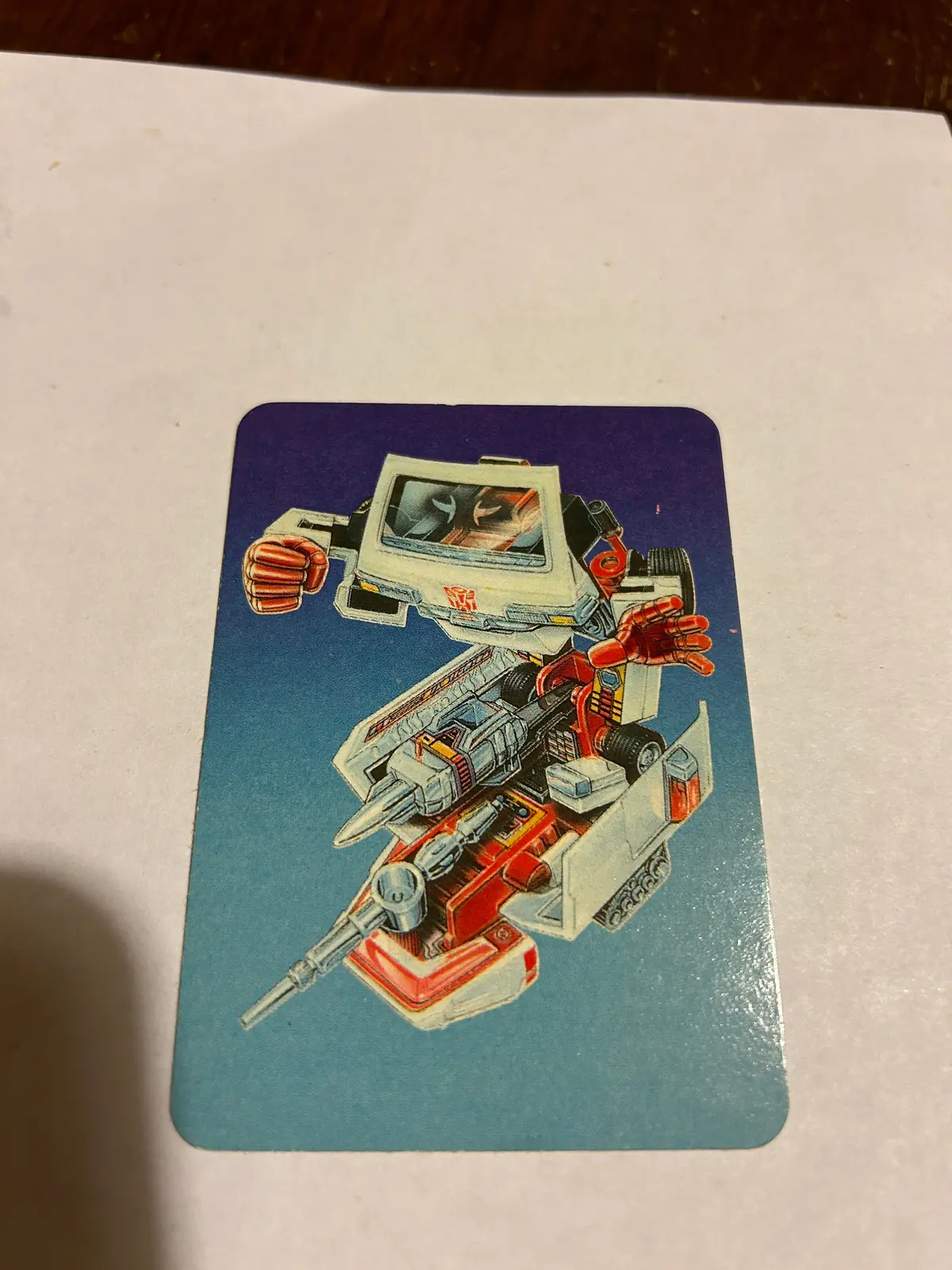 Tf G1 Milton Bradley Action Card #4 Ratchet Blue Variant 1