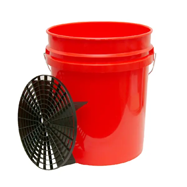 Bucket 5Gal Red With Grit Guard 1