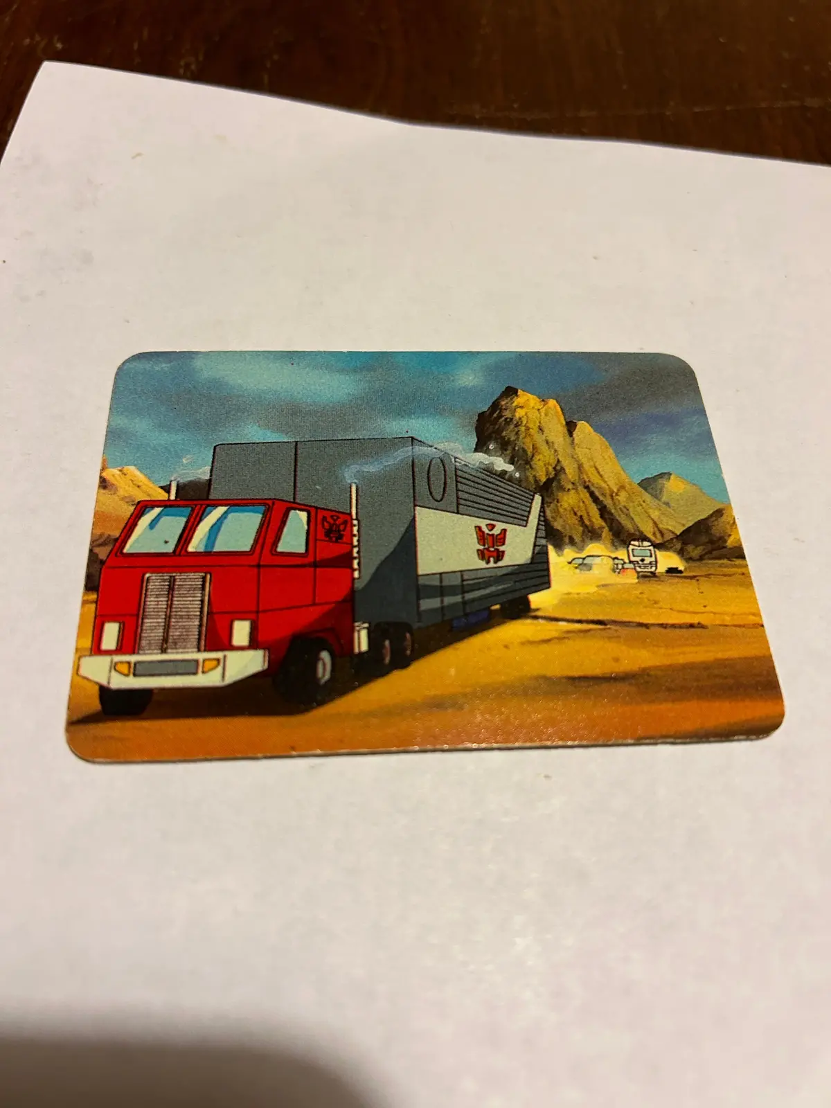 Tf G1 Milton Bradley Action Card #74 Optimus Prime Rolls Into Battle 1