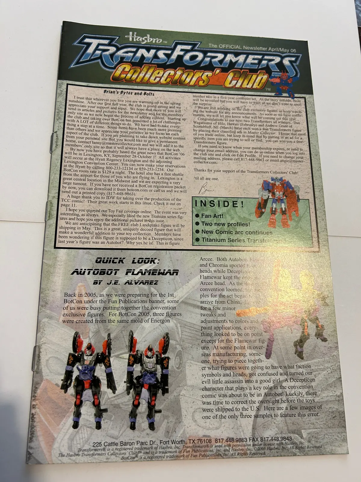 Tf Botcon / Tfcc Membership Mailer #08 1