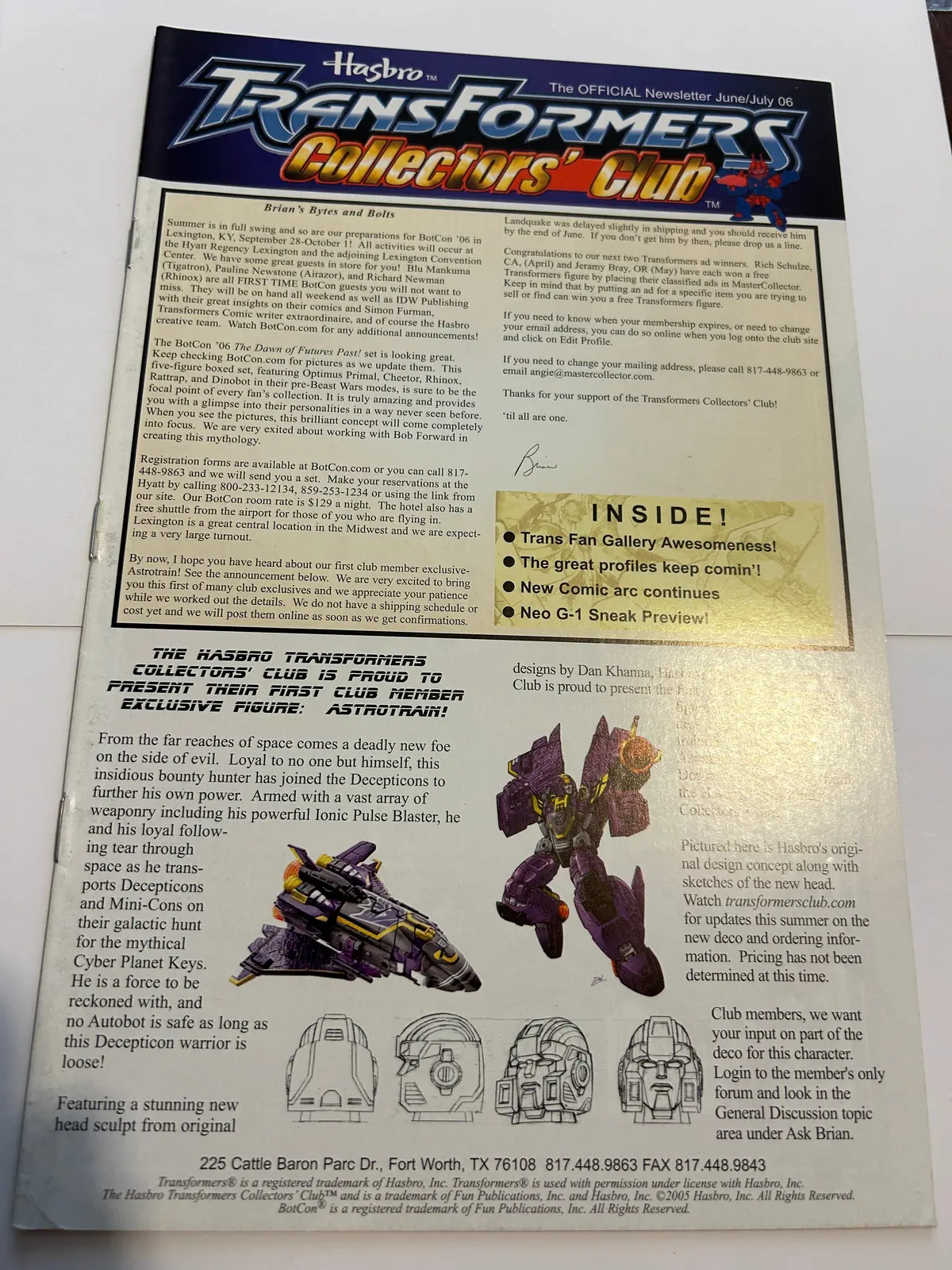 Tf Botcon / Tfcc Membership Mailer #09 1