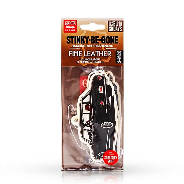 Griot's Garage Stinky-Be-Gone Hanging Air Freshener, 3 Pack - Fine Leather 10823 1