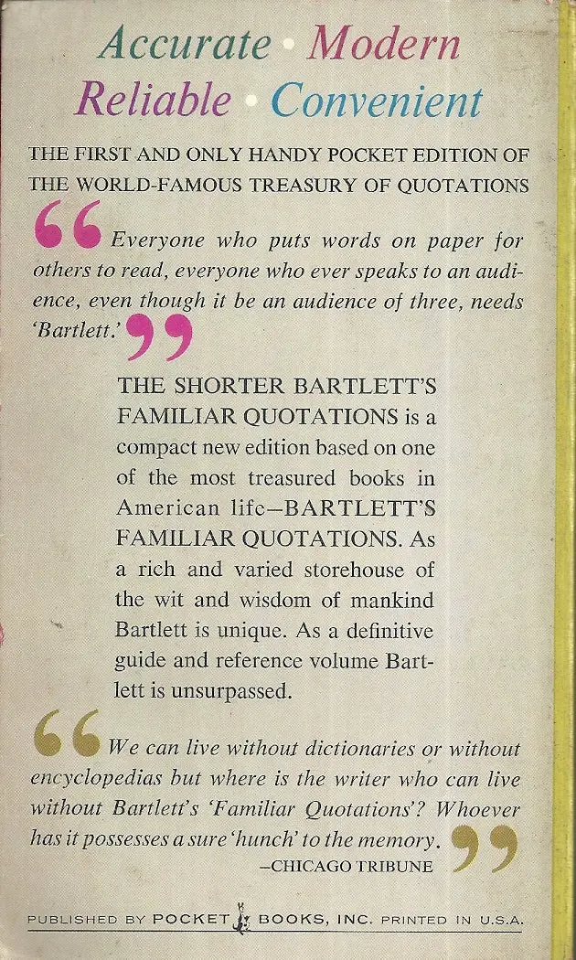 The Shorter Bartlett's Familiar Quotations 2