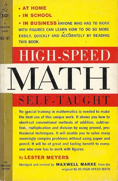 High-Speed Math Self-Taught 1