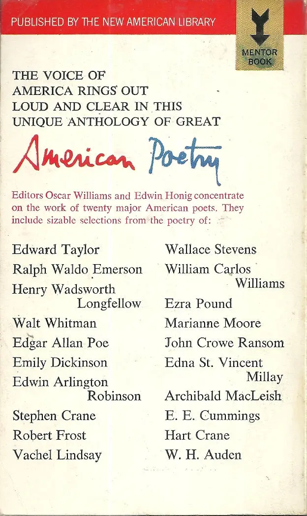 The Mentor Book Of Major American Poets 2
