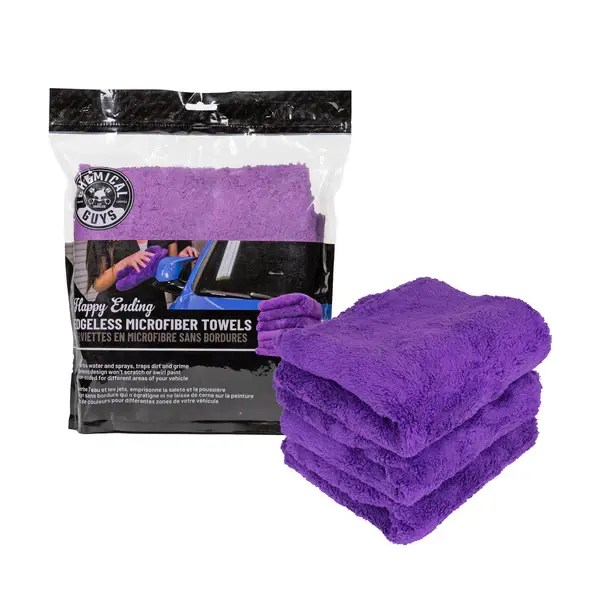 Chemical Guys Happy Ending Edgeless Microfiber Towel 3-Pack 1
