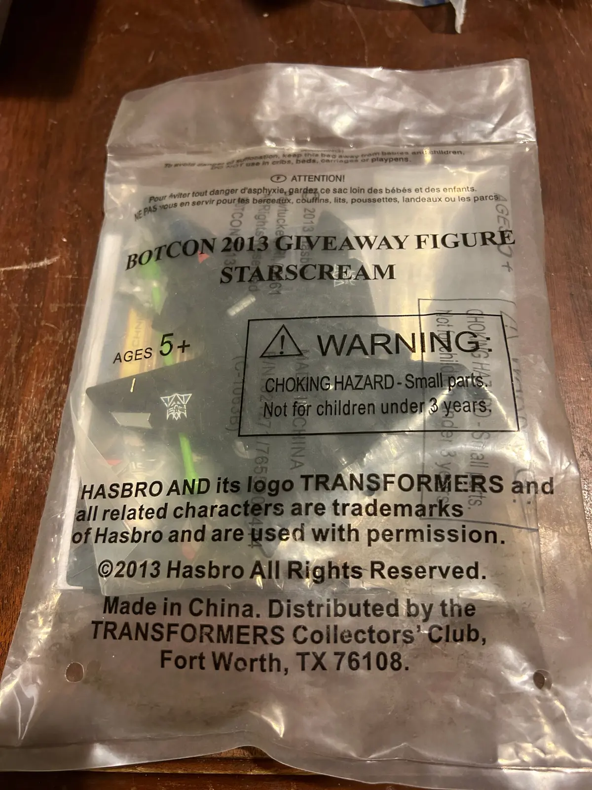 Tf Botcon  / Tfcc 2013 Exclusive Starscream Sealed 1