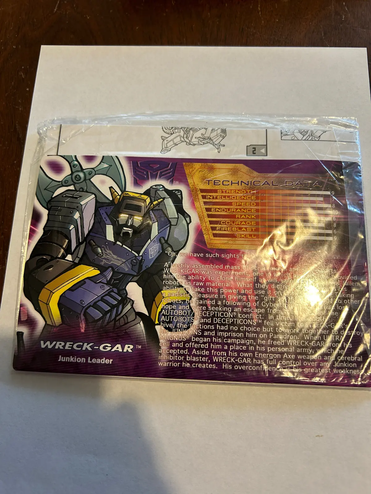 Tf Botcon  / Tfcc 2012 Shattered Glass Wreck-Gar Paperwork 1