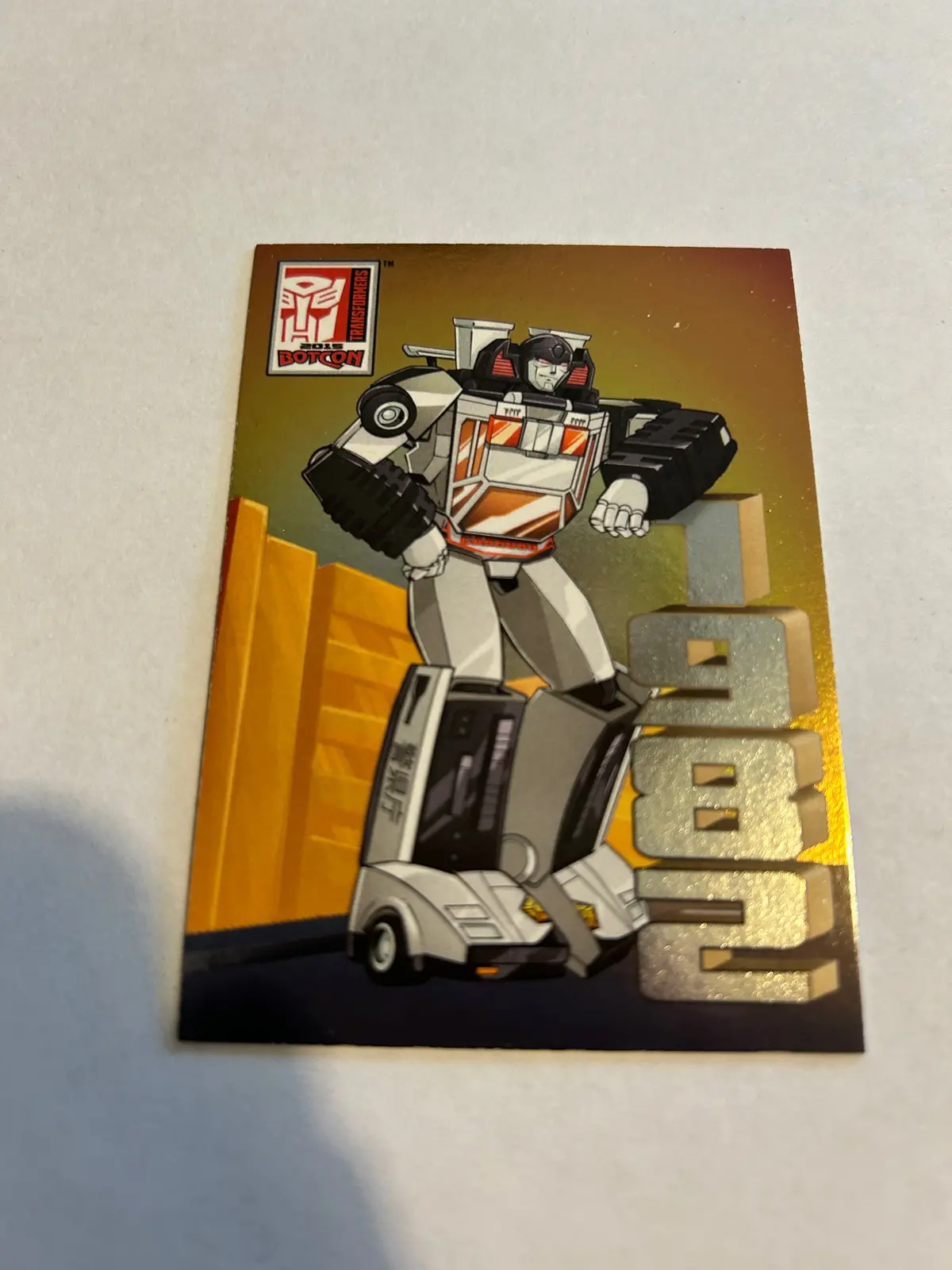 Tf Botcon  / Tfcc 2015 Diaclone White Police Sunstreaker Card 1