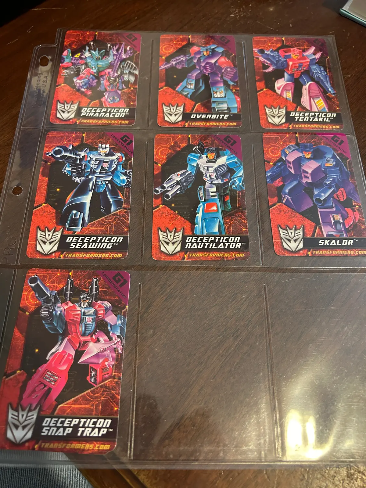 Tf Reissue G1 Seacons Card Lot Piranacon Complete 1