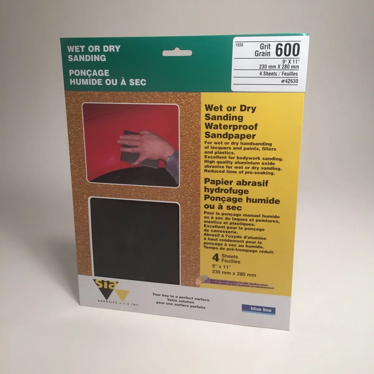 Sandpaper - Wet/Dry 600 Grit - 4 Pack 1