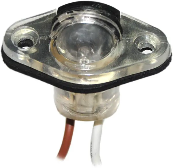 Sealed License Light. Black Body With Clear Light 1-5/8"L, 1" H, 1-3/8" D 1