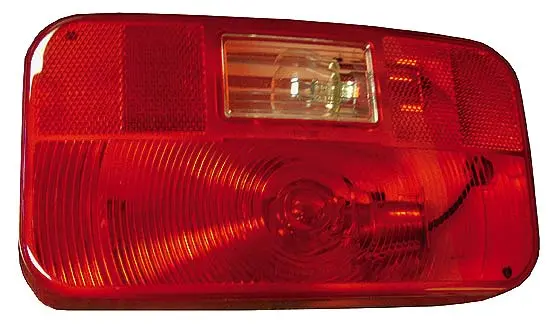 Rv Style S/T/T Lamp W/Reverse Light.(8 5/8" X 4 5/8") White Base 1