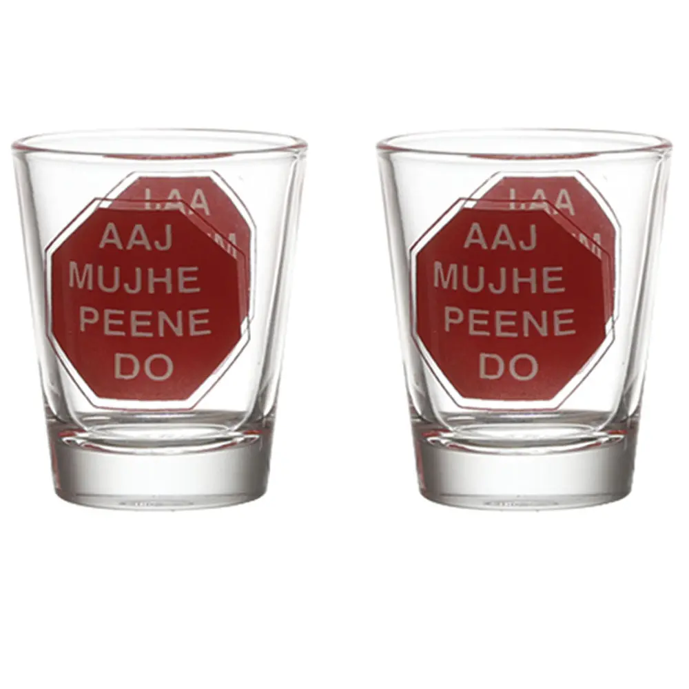 Aaj Mujhe Mat Roko Shot Glass Set Of 2 1
