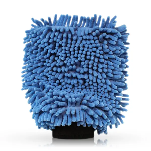 Microfiber Chenille Blue Wash Mitt 1