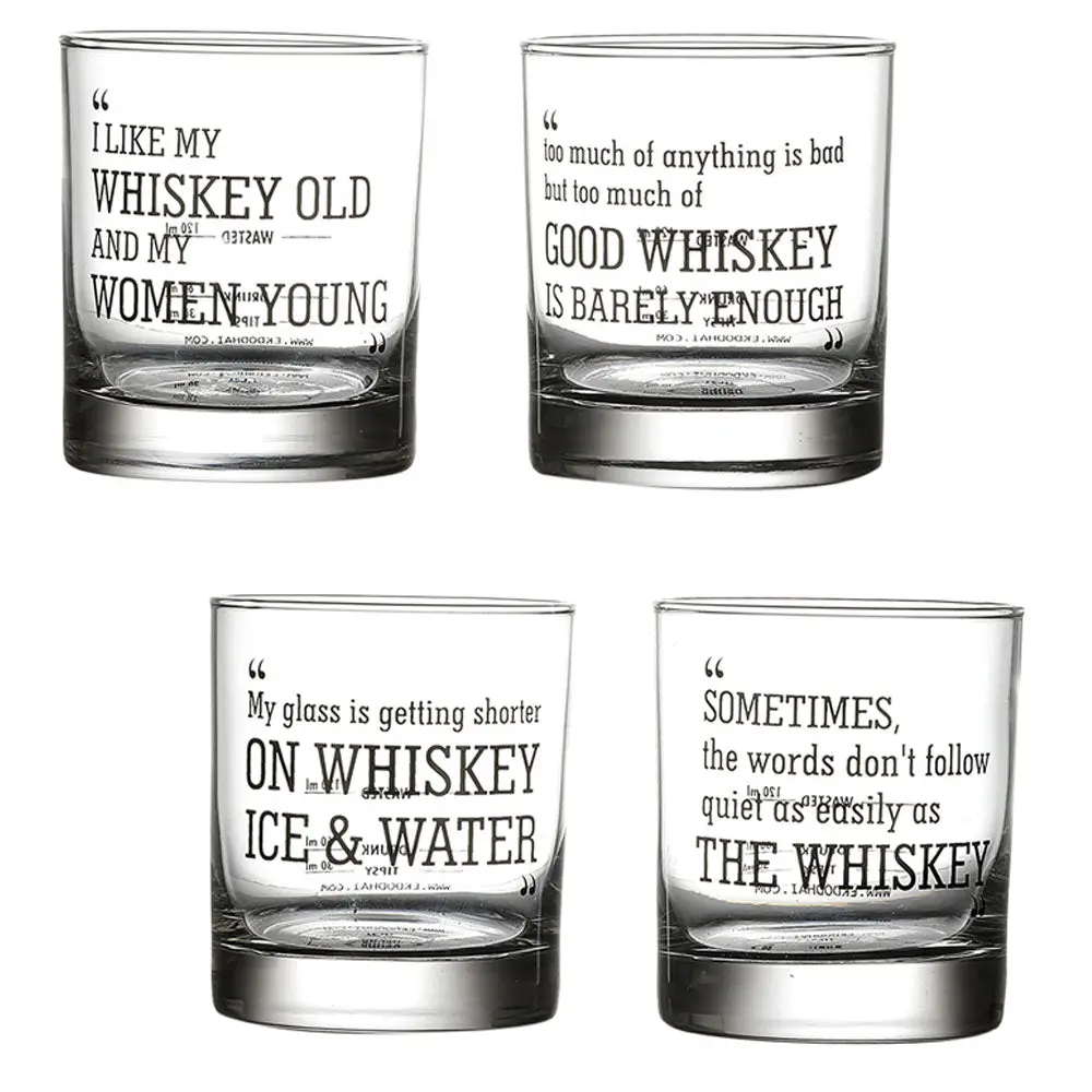 Whiskey Quote Glasses (Set Of 4) 1