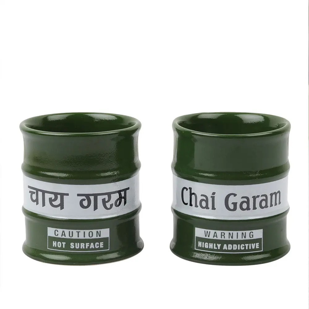 Barrel Garam Chai Glasses (Set Of 2) 1