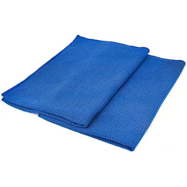 The Rag Company Waffle-Weave Royal Blue Microfiber Towel 16" X 24" 2 Pack 1