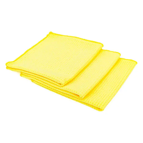The Rag Company *3Pk* Waffle Weave Microfiber Towel - Yellow (16X16) 1