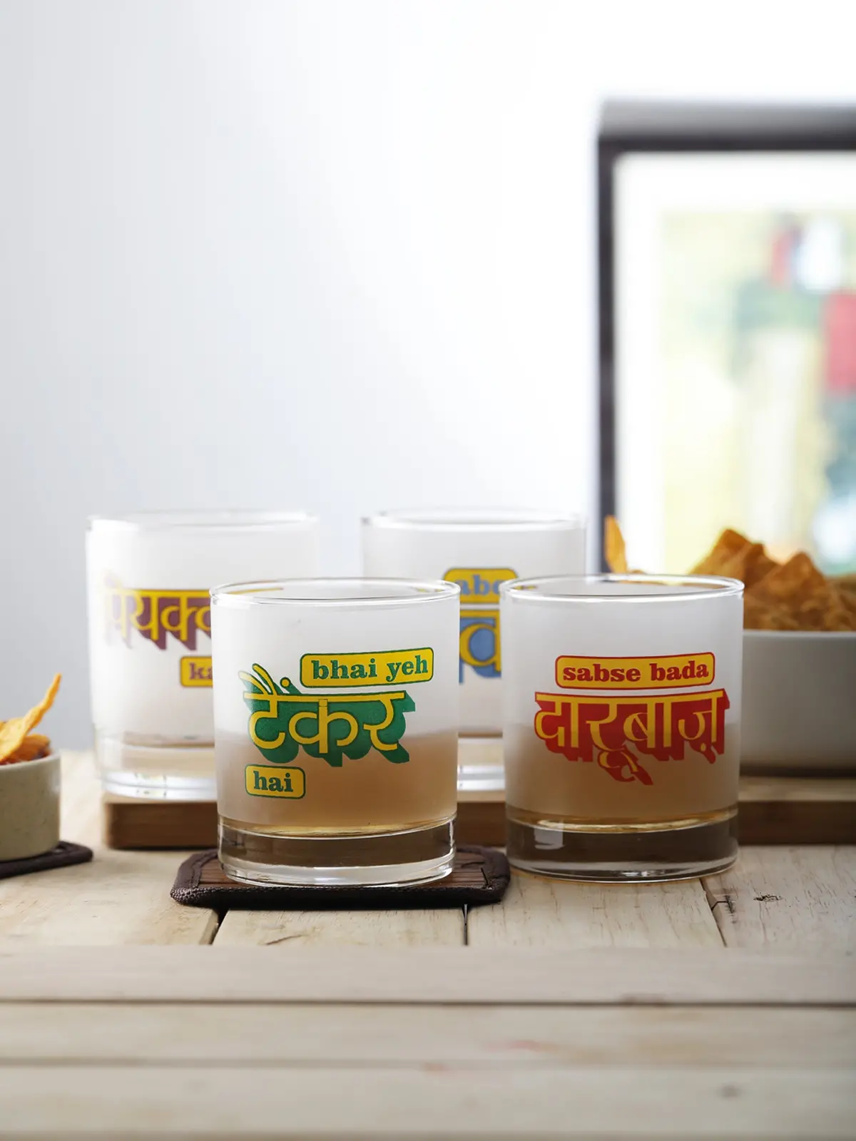 Daaru Party Whiskey Glasses (Set Of 4) 1