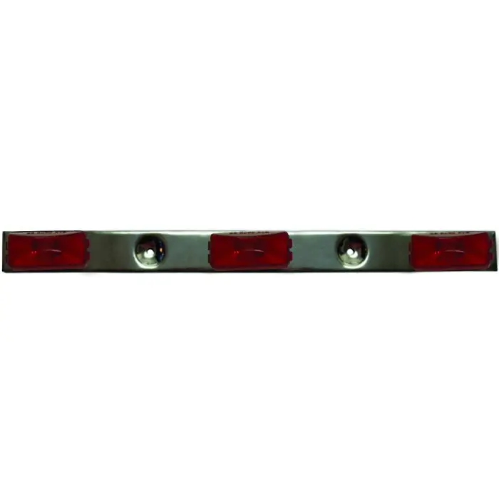 I.D. Light Bar - Polished Stainless Metal Base - Red 1