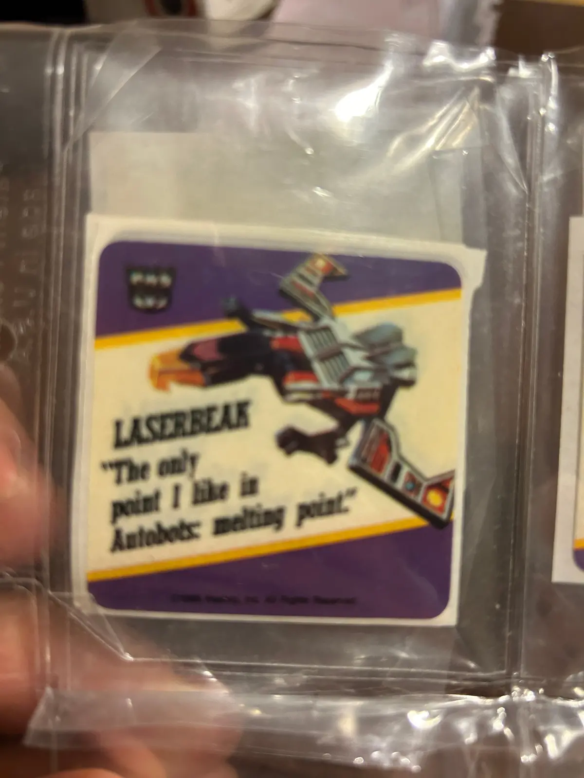 Tf G1 Milton Bradley Action Card Sticker - Laserbeak 1