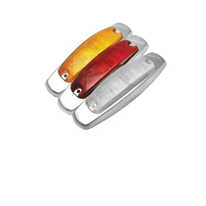 Led Clearance/Marker Light W/ Plastic Chrome Bezel, P2-Rated, 12 Diode, Clear Lens, Amber Or Red 1