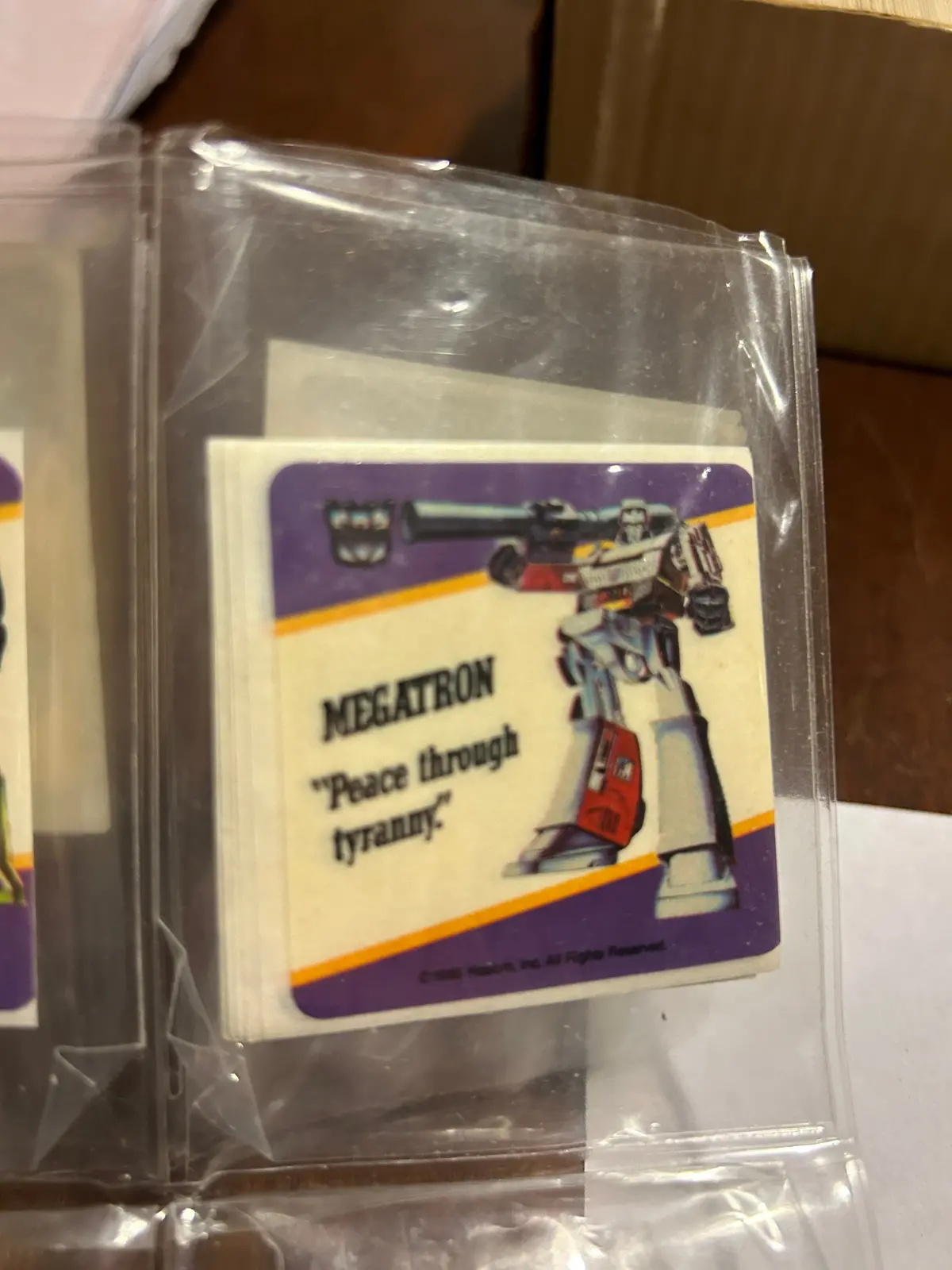 Tf G1 Milton Bradley Action Card Sticker - Megatron 1