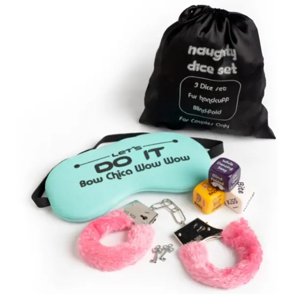 Naughty Dice Set : Love Dice – Love Cuffs – Blindfold Eye Mask 1