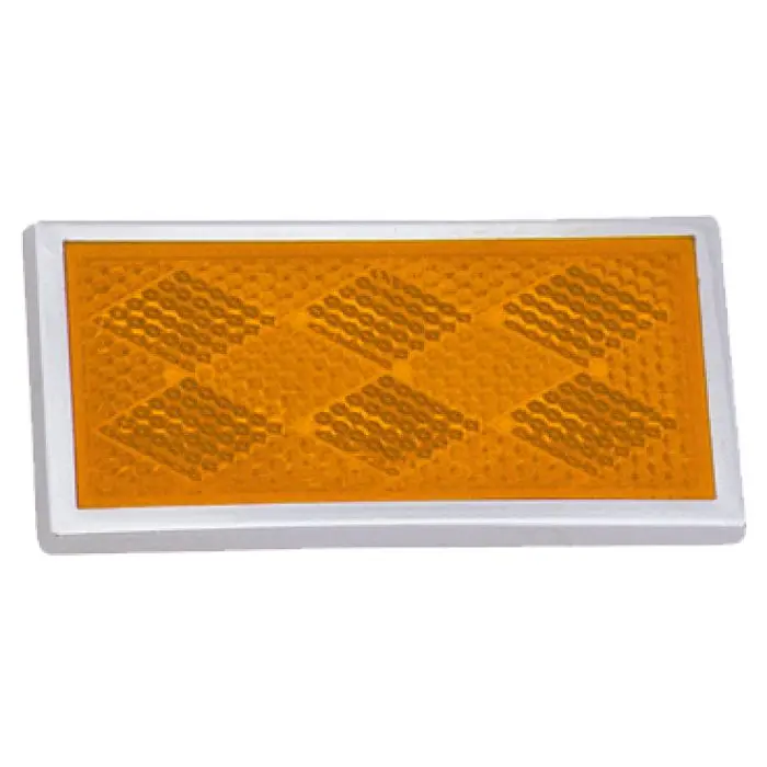 Rectangular Reflector, Chrome Plated Plastic Bezel - Amber Or Red 1
