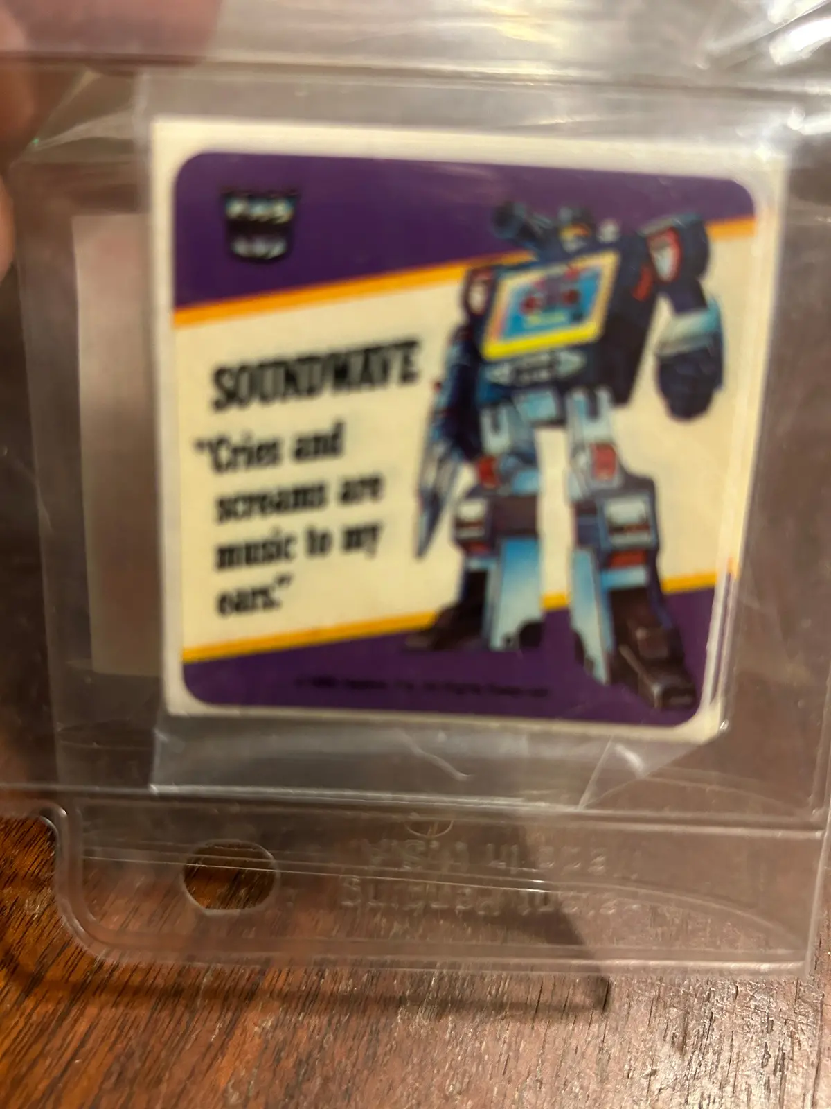 Tf G1 Milton Bradley Action Card Sticker - Soundwave 1