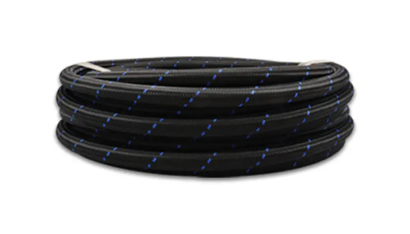 Vibrant -12 An Two-Tone Flex Hose — Black/Blue Nylon Braided, 20-Foot Roll 1