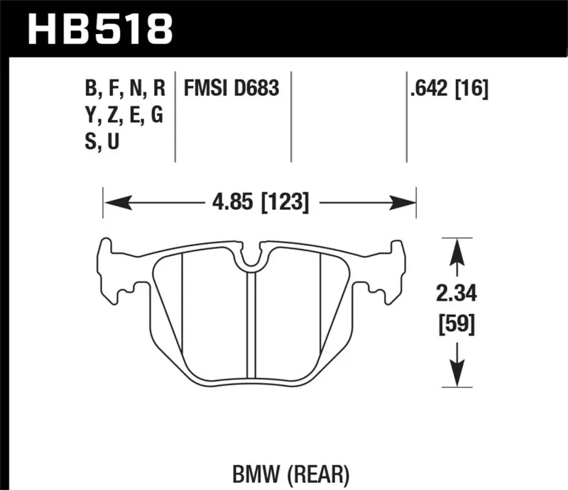 Hawk Dtc-70 Race Compound Rear Brake Pads For Bmw Models 1