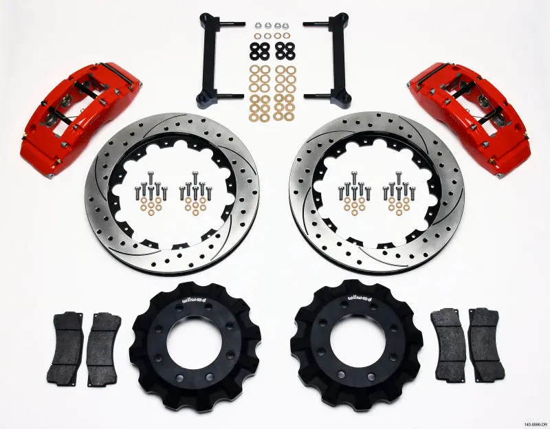 Wilwood Tc6R Front Brake Kit – 16-Inch Drilled Rotors, Red Finish – Fits 1999–2010 Gm H2 Trucks & Suvs (2500 Series) 1