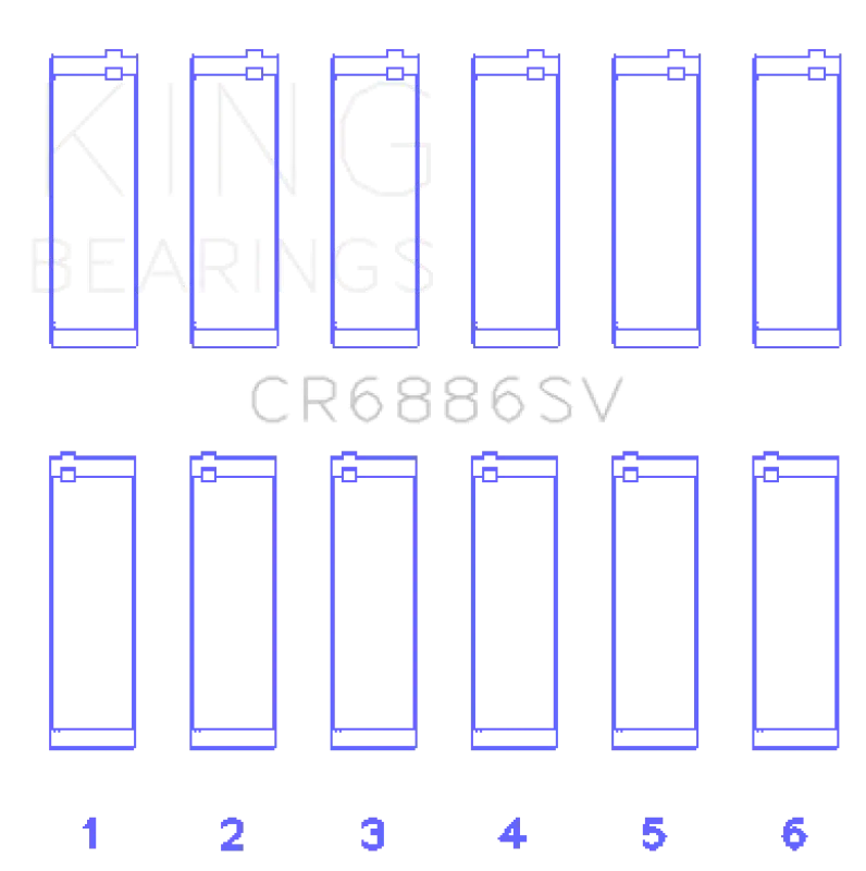 King Engine Bearings Mercedes Benz M 276 De35 Sputter Replacement (Size +0.25Mm) Conrod Bearing Set 1