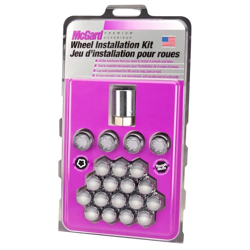 Mcgard 5-Lug Hex Install Kit With Cone-Seat Locking Lug Nuts – 1/2-20 Thread, 13/16-Inch Hex, Chrome Finish 1