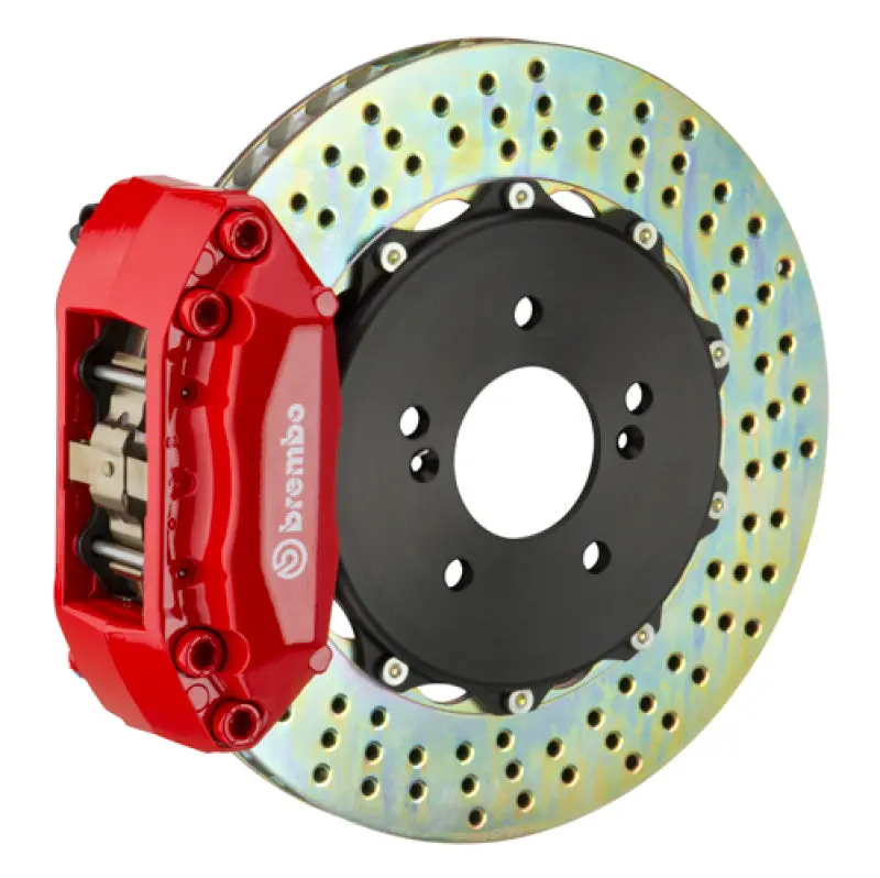Brembo Gt Big Brake Kit – Front, 4-Piston Calipers & Drilled 328X28Mm Two-Piece Rotors For 2004–2005 Honda Civic Si Hatchback 1