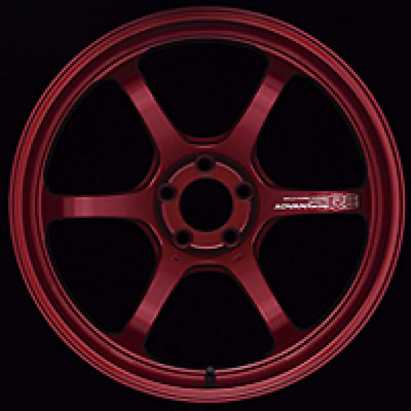 Advan R6 Racing Wheel — 18X8.5", +45 Offset, 5X100 Pcd, Candy Red Finish 1