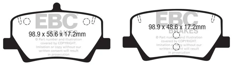 Ebc Greenstuff Rear Brake Pads – For 2018+ Volvo Xc40 T4 Models 1